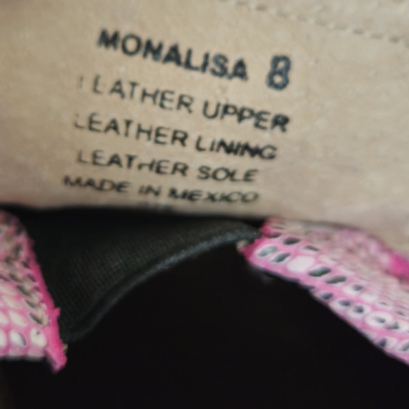 Freebird by Steven Mules Pink Leather Blush Snake & Green Croc Shoes Wms Size 8 - Picture 15 of 15